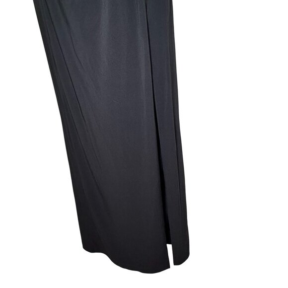Alex Evenings Black Rhinestone Embellished Neck Long Dress size 4 New - Picture 7 of 11